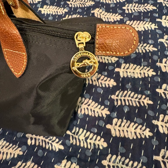 Dark Navy and Brown Medium Tote - Picture 8 of 8